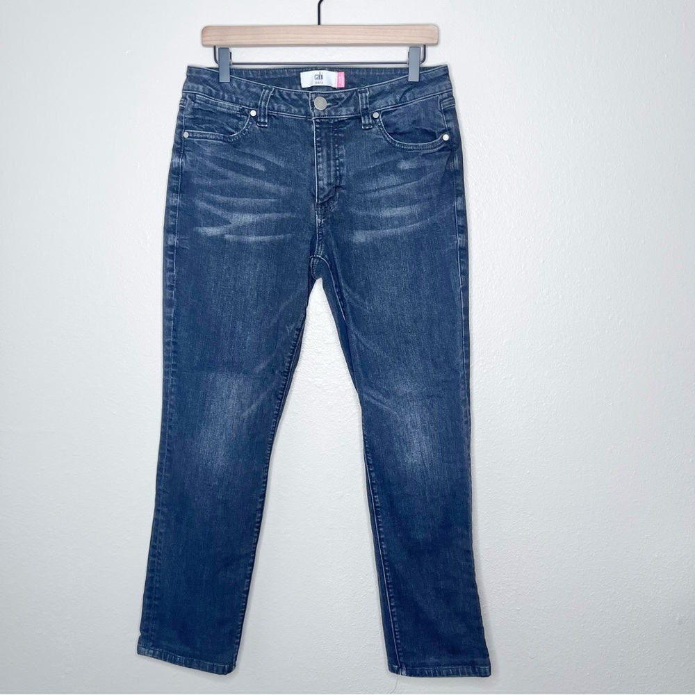 Cabi Women's Black High Rise Straight Leg Jean Size 10 Style 3560 Charcoal